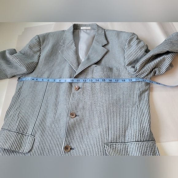 Paco Robanne Seersucker Striped Men's Blazer Grey Size 40S? see measurements - Picture 7 of 13